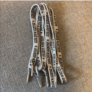 Golden Goose Black and Silver Logo Shoelaces
